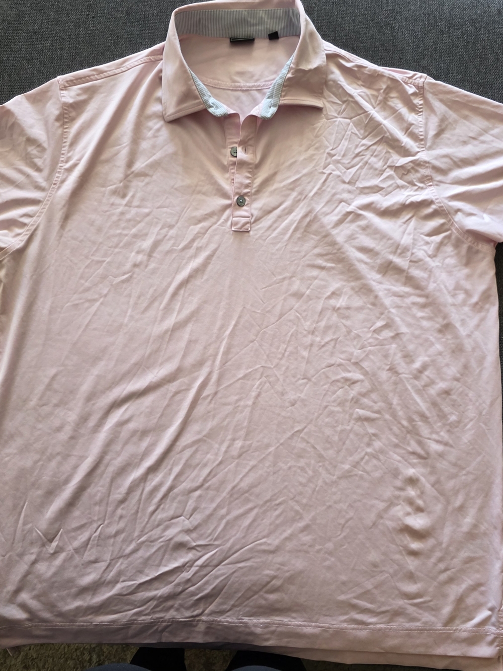 FootJoy Men's Pink Polo with Contrast Inner Collar